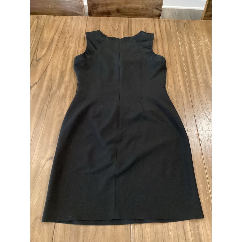 CENIA Zipper detail Sleeveless Sheath Knee Length classic little black Dress 6 - Picture 8 of 9